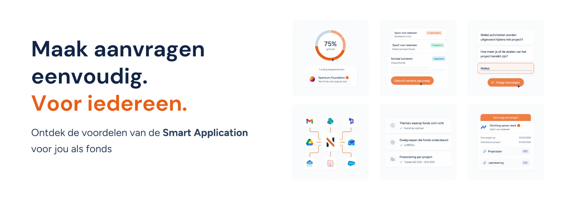 Overzicht van gemakkelijk aanvragen doen met FindNFund
