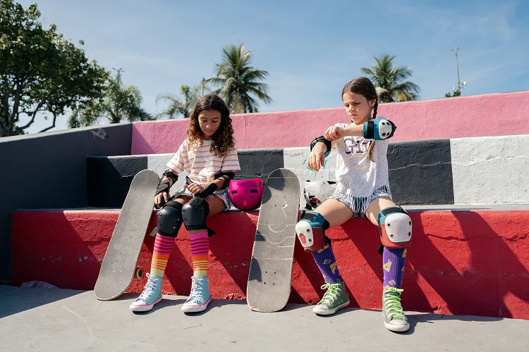 Kinderen in een skatepark