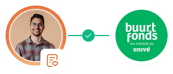 Voorbeeld van een geslaagde aanvraag tussen een persoon en Univé Buurtfonds