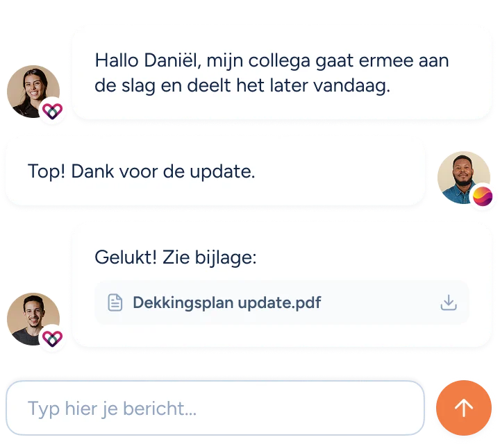 Illustratie van een chat tussen Finder en Funder