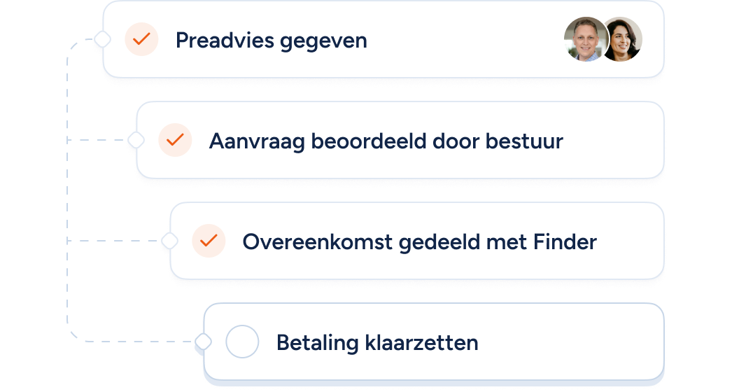 Een illustratie die het ontwerpen van een intern proces voor een aanvraag weergeeft.